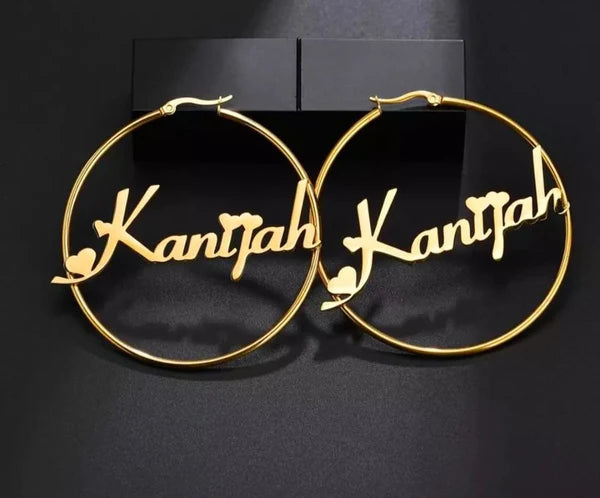 Custom Single Name Earrings