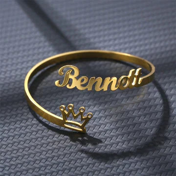 Custom Crown Cuff Bangle Bracelet