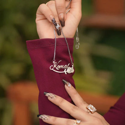 Beautiful Customized Flower Name Necklace