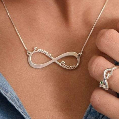 Infinity Sign Couple Name Necklace