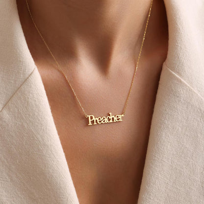 Personalized Name Necklace, 18K Gold Plated