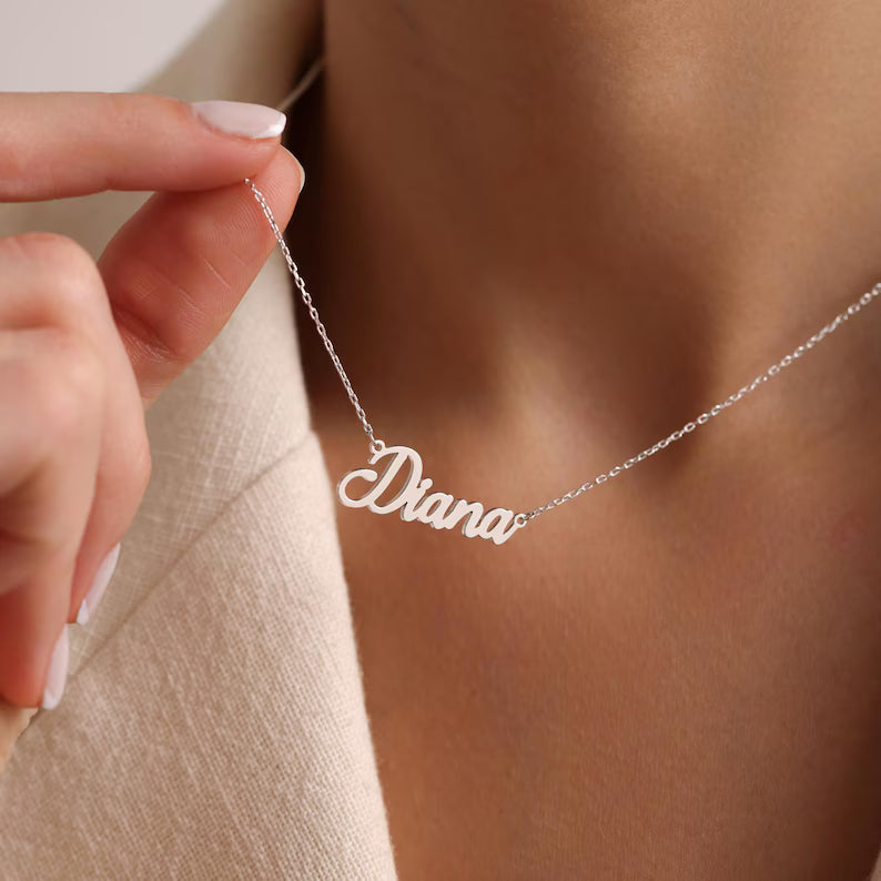 Personalized Name Necklace, 18K Gold Plated