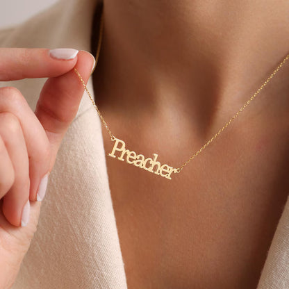 Personalized Name Necklace, 18K Gold Plated