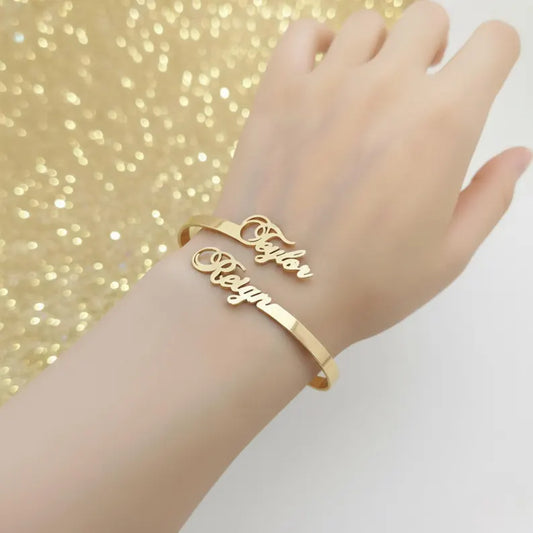 Personalized Romantic Couple Identity Bracelet Gold