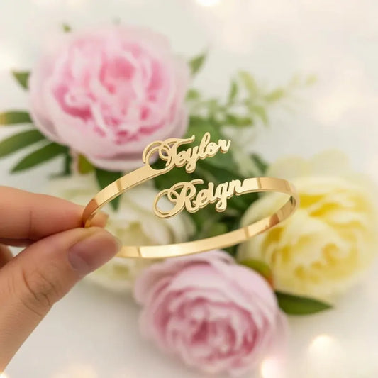 Personalized Romantic Couple Identity Bracelet Gold