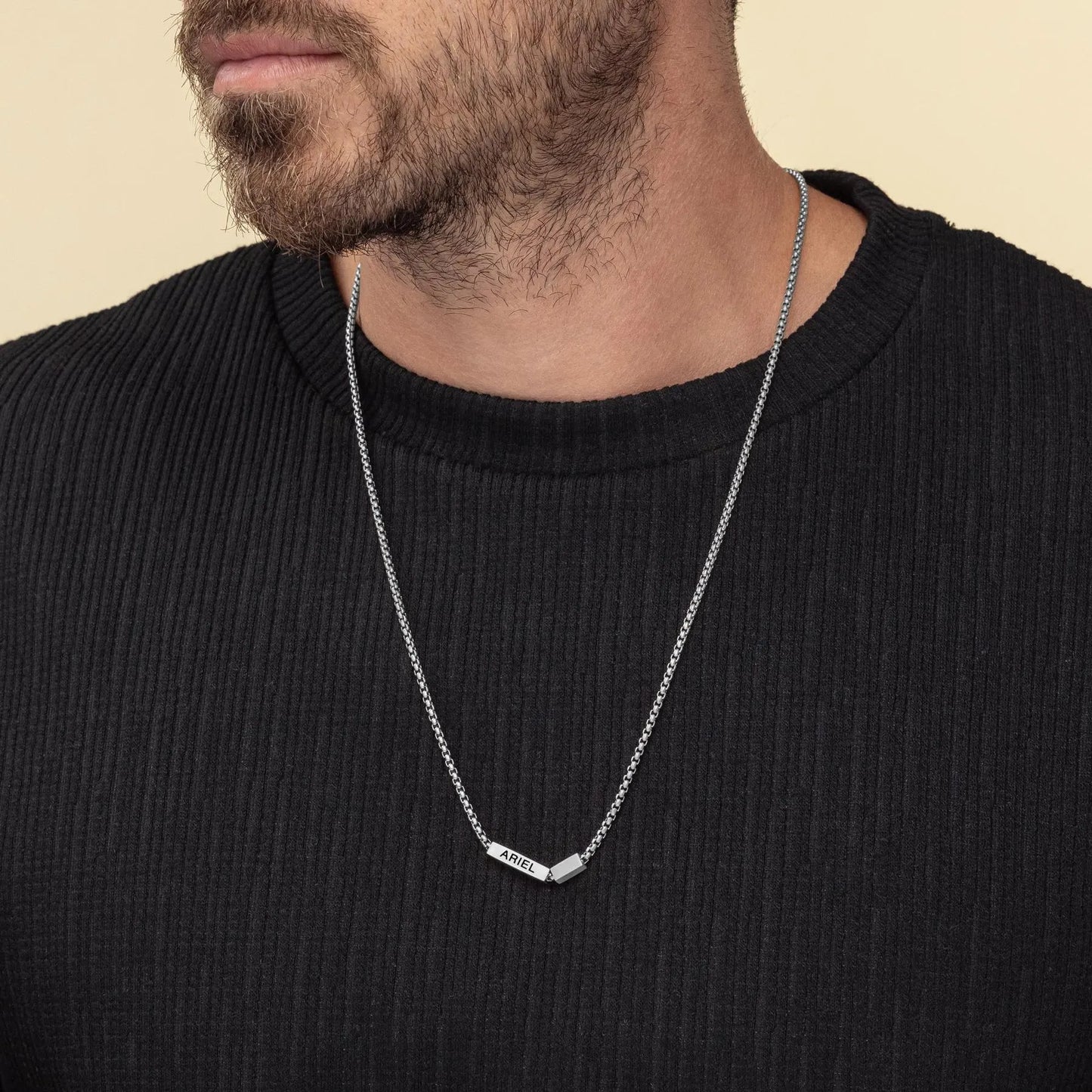 Personalized 4-Sided Bar Necklace for Men