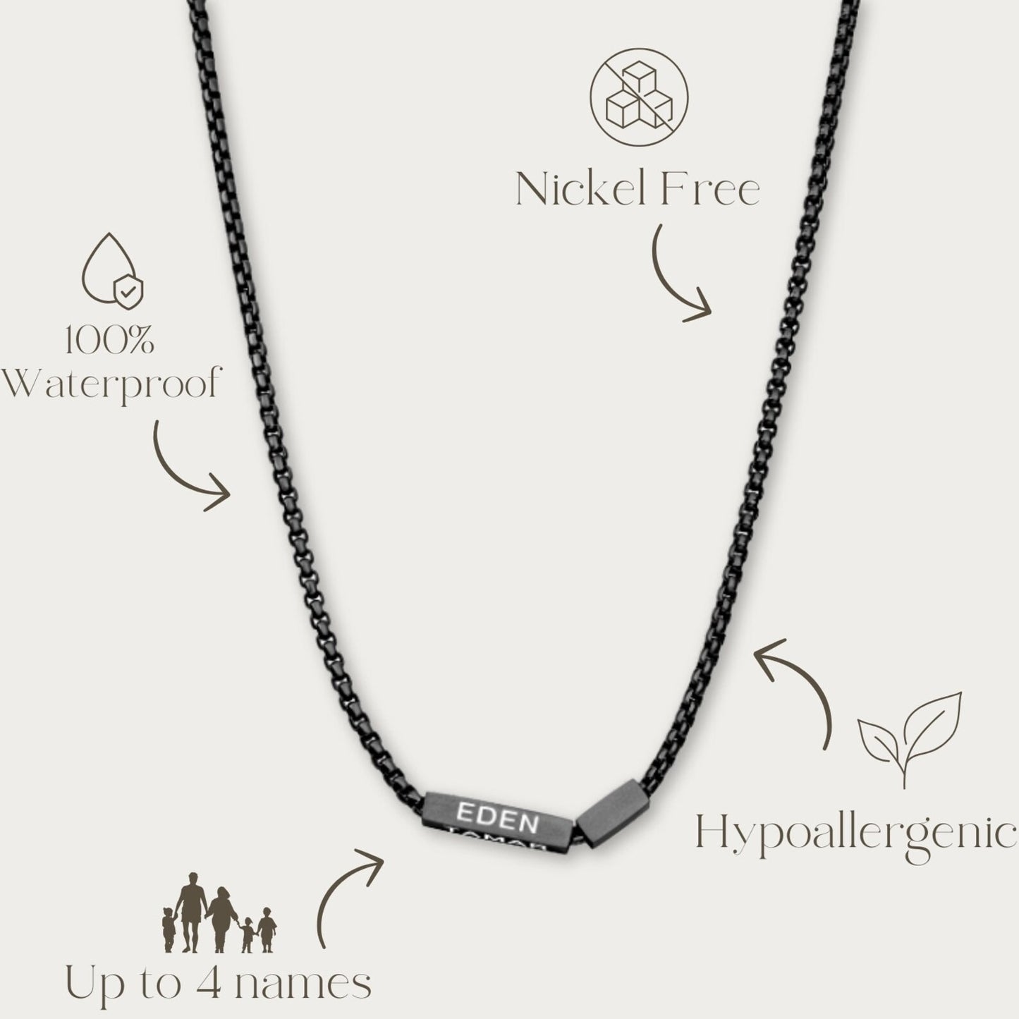 Personalized 4-Sided Bar Necklace for Men