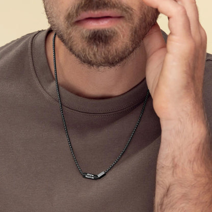 Personalized 4-Sided Bar Necklace for Men